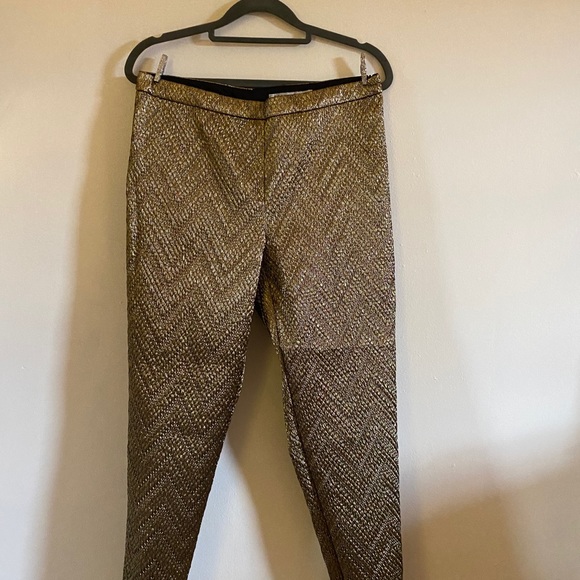 Trina Turk Osmond-Brocade Metallic Ankle Pant - Picture 5 of 7